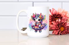 Colorful Unicorn in Tarantella Dancer&#039;s Outfit, PNG Product Image 2