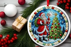 Round Christmas Ornament Sublimation|Clipart Product Image 1