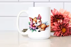 Colorful Watercolor Small Deer | Sublimation | Clipart Product Image 2