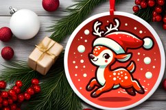 Round Christmas Ornament Sublimation|Clipart Product Image 2