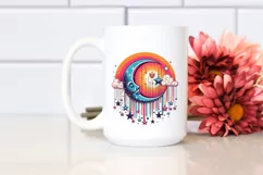 Vibrant Half Moon with Sunflowers PNG Product Image 2