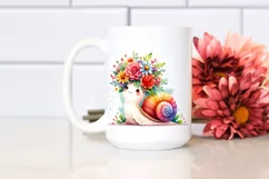 Watercolor Snail Flower Crown | Clipart Product Image 2