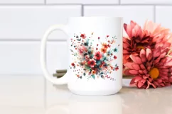 Colorful Abstract with Red Flowers, Transparent PNG Product Image 2