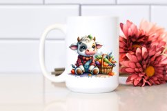 Baby Cow with Autumn Vegetables | Sublimation | Clipart Product Image 2