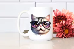 Cute Cat Portrait in Sunglasses Clipart Product Image 2