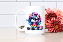 Sitting Unicorn with Expressive Face PNG Product Image 2