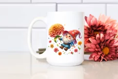 Colorful Gnome with Zinnia | Sublimation | Clipart Product Image 2