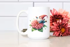 Colorful Gnome with Zinnia | Sublimation | Clipart Product Image 2
