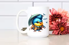 Cute Baby Bird Playing PNG Product Image 2