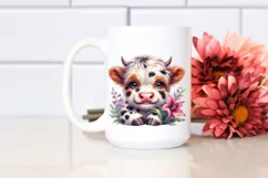 Watercolor Baby Highland Cow | Clipart Product Image 2