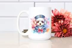 Vibrant Puppy Sailor Suit Clipart Product Image 1