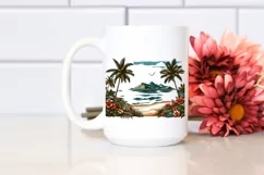Vintage Tropical Island Beach | Sublimation | Clipart Product Image 2