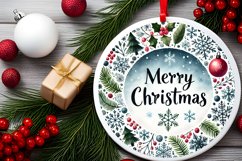 Round Christmas Ornament Sublimation|Clipart Product Image 2