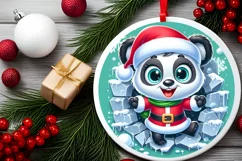 Round Christmas Ornament Sublimation|Clipart Product Image 2