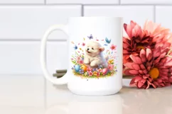 Colorful Baby Dog Spring Whimsical Pets | Sublimation Product Image 2