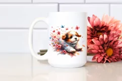 Colorful Baby Dog Spring Whimsical Pets | Sublimation Product Image 2