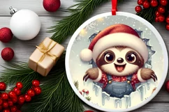 Round Christmas Ornament Sublimation|Clipart Product Image 2