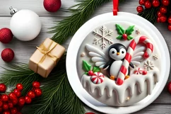 Round Christmas Ornament Sublimation|Clipart Product Image 1