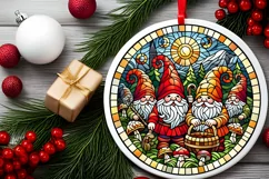 Round Christmas Ornament Sublimation|Clipart Product Image 1