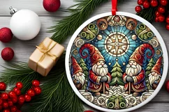 Round Christmas Ornament Sublimation|Clipart Product Image 1