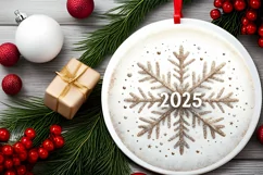 Round Christmas Ornament Sublimation|Clipart Product Image 2