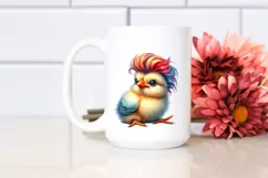 Funny Sitting Chicken Watercolor PNG Product Image 2