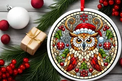 Round Christmas Ornament Sublimation|Clipart Product Image 1