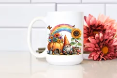 Whimsical Gnome House with Pumpkin and Sunflower Product Image 2