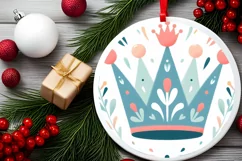 Round Christmas Ornament Sublimation|Clipart Product Image 1