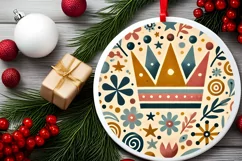 Round Christmas Ornament Sublimation|Clipart Product Image 1