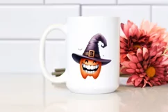 Funny Watercolor Halloween Funny Hat Smile with Big Teeth Product Image 2