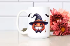 Funny Watercolor Halloween Funny Hat Smile with Big Teeth Product Image 2