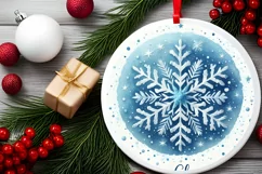 Round Christmas Ornament Sublimation|Clipart Product Image 2