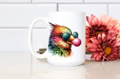 Quirky Colorful Bird Sunglasses Sticker | Clipart Product Image 2