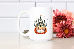 Funny Watercolor Halloween Castle Smile with Big Teeth Product Image 2
