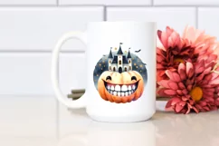 Funny Watercolor Halloween Castle Smile with Big Teeth Product Image 2