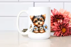 Watercolor Baby Yorkshire Terrier Big Eyes Caricature-like Product Image 2