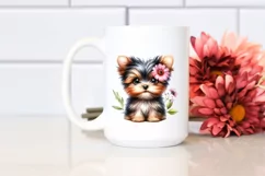 Watercolor Baby Yorkshire Terrier Big Eyes Caricature-like Product Image 2