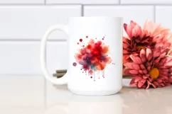 Colorful Redish Watercolor Splash | Sublimation | Clipart Product Image 2