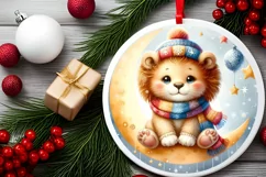 Cute Baby Lion on Moon PNG Product Image 2