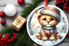 Cute Baby Lion on Moon PNG Product Image 2