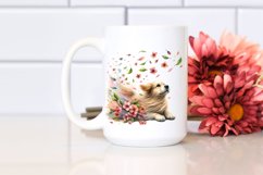 Dog Tumbling with Spring Petals | Clipart Product Image 2