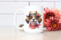 Watercolor Dog Goofy Smile Clipart Product Image 2
