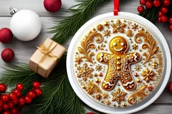 Round Christmas Ornament Sublimation|Clipart Product Image 1