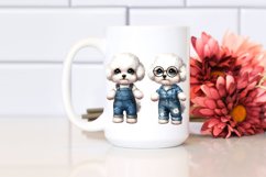 Bichon Frise Baby Watercolor Clipart | Sublimation Product Image 2