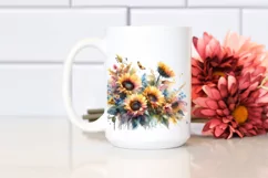 Washed Watercolor Sunflowers, Transparent PNG Product Image 2