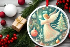 Round Christmas Ornament Sublimation|Clipart Product Image 1