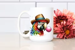 Cartoon Parrot Quirky Colors Sticker | Clipart Product Image 2