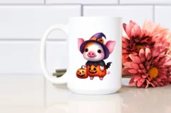 Cute Baby Pig Halloween Scenery Clipart Product Image 2