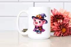 Cute Baby Pig Halloween Scene | Sublimation | Clipart Product Image 2